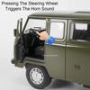 AAYE1 Large Size 1:18 UAZ TRAVELER Car Model Toy Metal Diecast Pull Back Sound Light Models Simulation RV Decoration Boys Presents