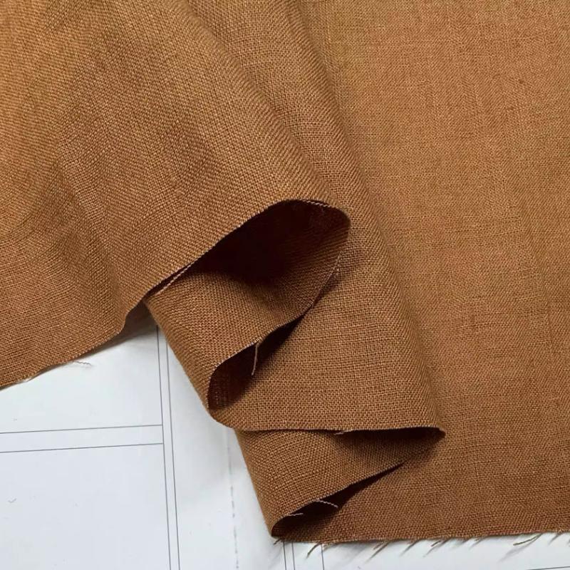 Чистая льняная ткань Стиранный лен Комфортная дышащая ткань для весны и лета DIY Платье Широкие брюки Легкая куртка Одежда
