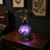 Resin Dragon Sculpture Statue with Ball, Dark Style Figurine, USB Powered Desktop Ball Lamp Ornaments, Fantasy Gift for Men & Lovers Mythical Creature