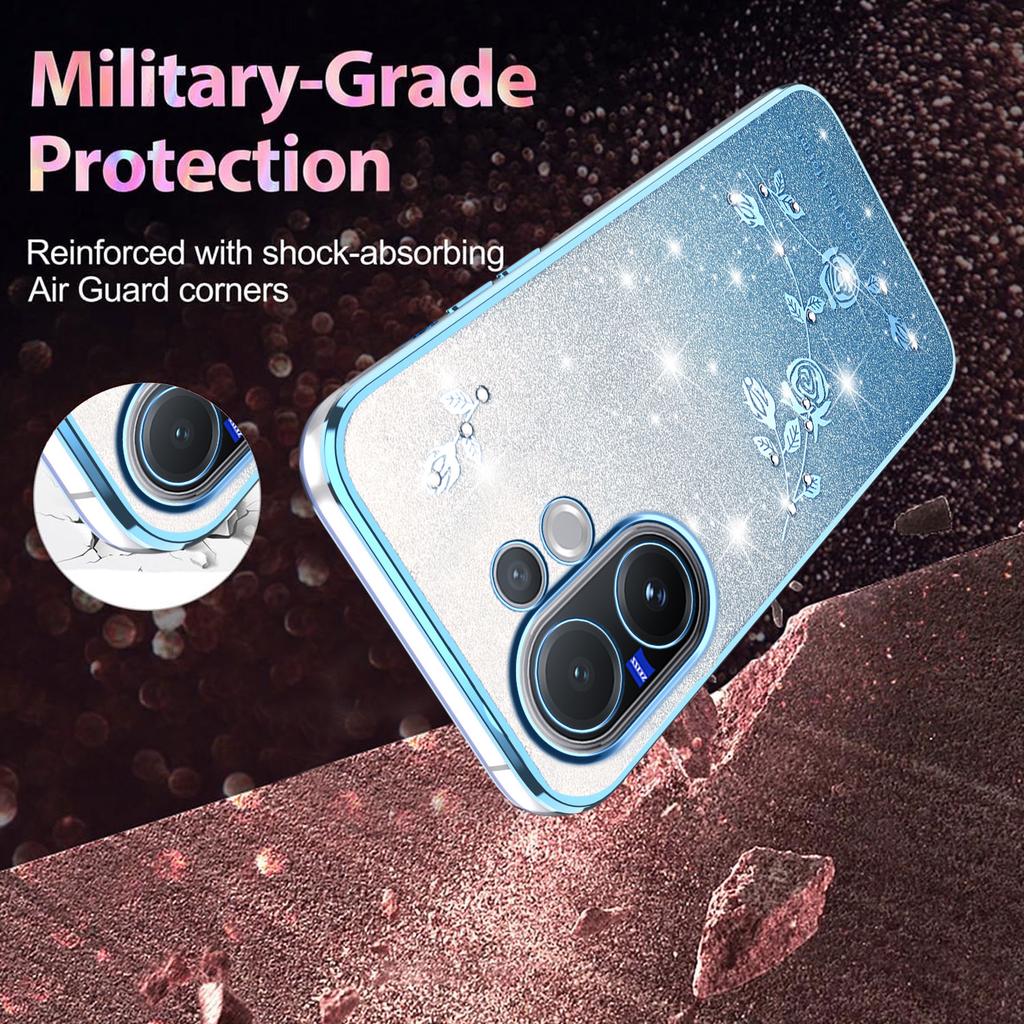 Для vivo V60 5G Чехол Цветок ТПУ Гибкий Градиентный Чехол для Телефона