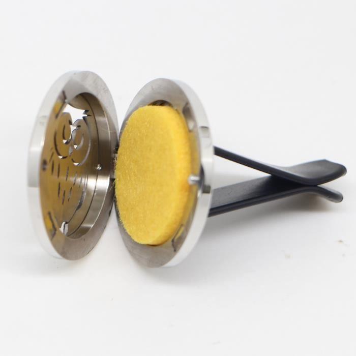 ZEN'AROME - Diffuseur d'Huiles Essentielles pour Voiture Clip'Arôme Chouette - Sobre et Elégant - 5 Buvards Fournis - 3 x 3,6 cm