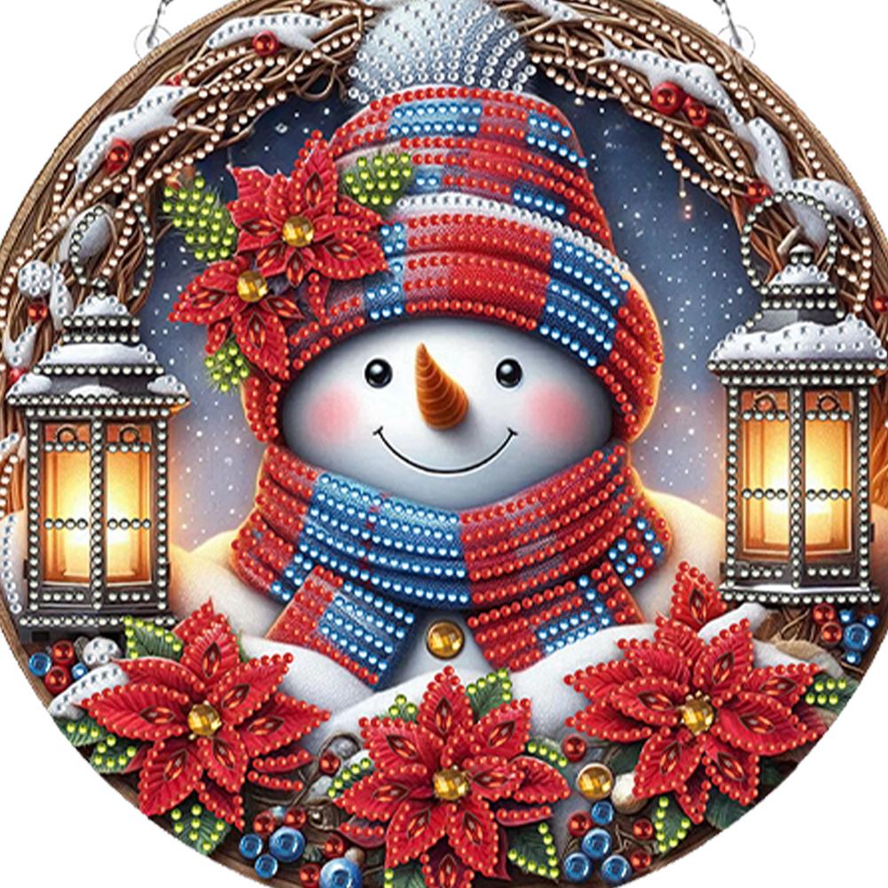 Christmas Diamond Art Hanging Pendant Acrylic Diamond Painting Home Decor 5D DIY Diamond Painting Dots Pendant for Window Decor