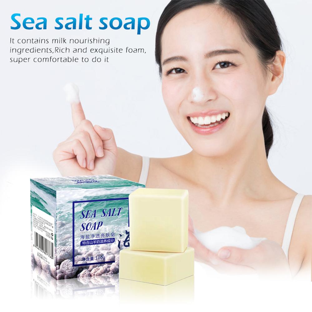 Cleaner Removal Pimple Pores Soap Goat Milk Moisturizing Skin Face Care Sea Salt Soap
