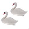 2 Pieces Floating Swan Decoy for Garden People Ornament