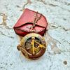 Navigating Instrument Antique Finish Compass With Leather Case