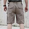 Мужские летние шорты-карго с эластичной резинкой на талии, пуговицами и карманами на молнии, повседневные шорты, прямые широкие износостойкие короткие брюки