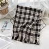 High End Imitation Cashmere Plaid Scarf Versatile and Warm In Winter  Women's Neck Scarf  Fringed Shawl