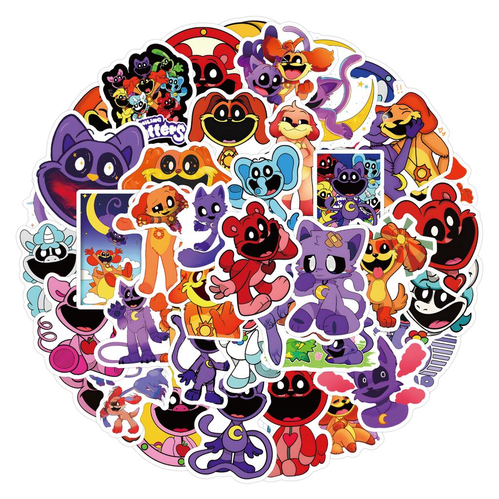 50 Новых Граффити Наклеек Smiling Critters Украсьте Блокнот Чемодан Наклейки