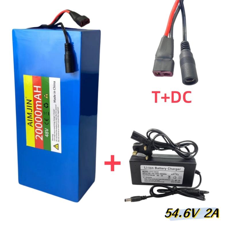 Аккумуляторная батарея 18650 48 В 20 Ач 13S5P, литий-ионная батарея для встроенной BMS мощностью 500–1000 Вт