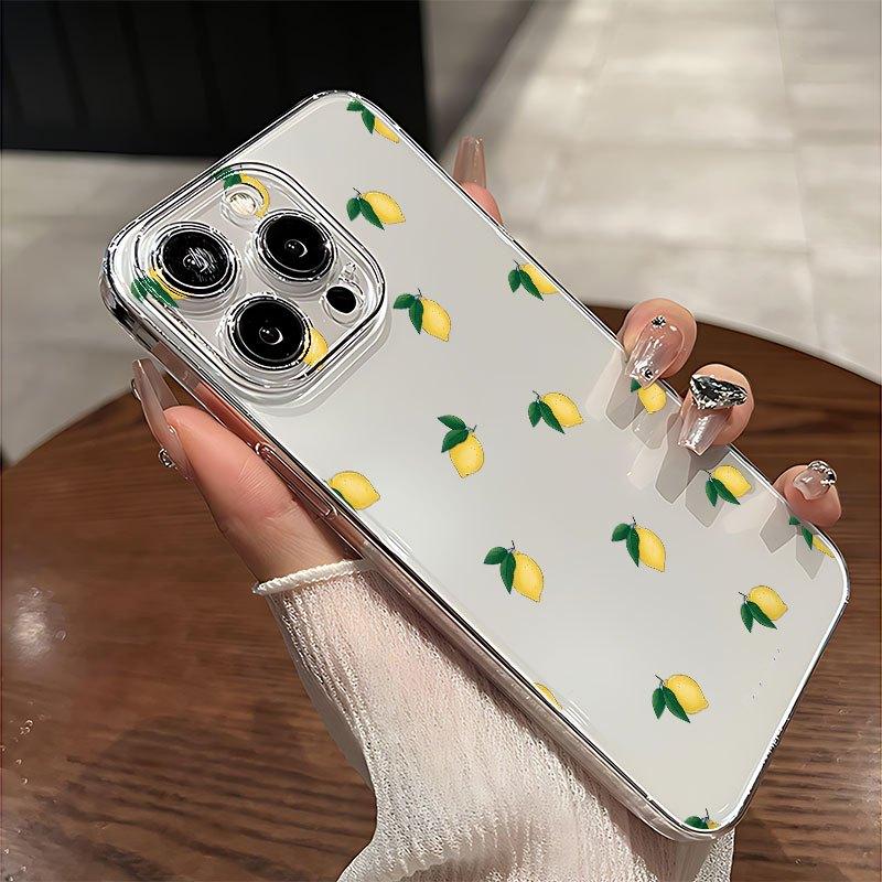 Прозрачный чехол для телефона с рисунком лимона, подходит для iPhone 17 16 15 14 13 12 11 Pro/Max/Plus, противоударная задняя крышка