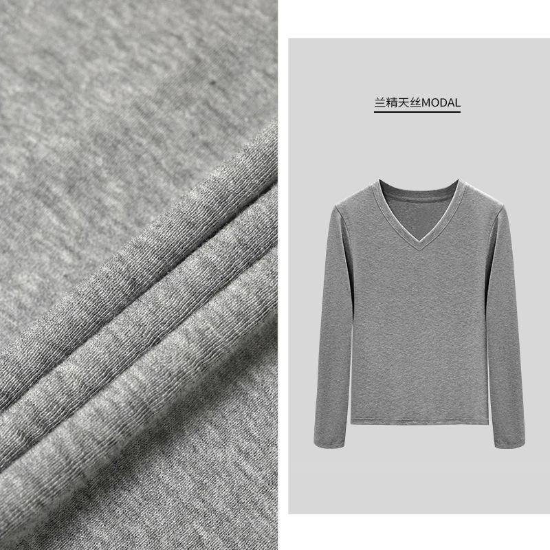 Импортный модал Lenzing Tencel, мягкая восковая облегающая базовая рубашка с длинными рукавами и женская одежда больших размеров на весну и лето