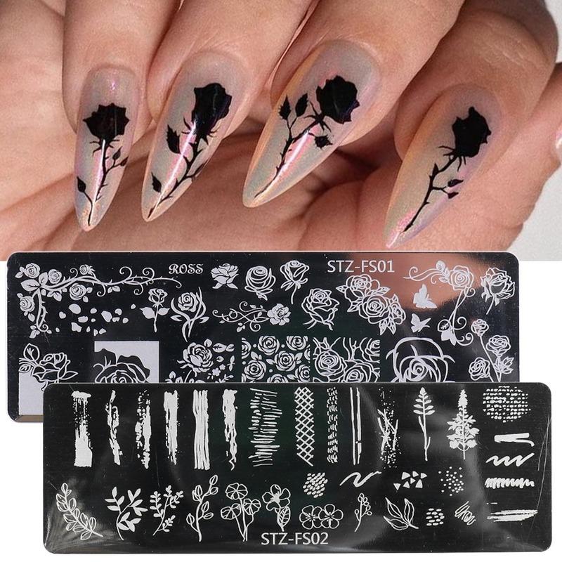 1 Pc Snake Nail Art Stamping Plates Wild Animal Prints Leopard Tiger Skins Nail Stencils Flower Lace Stamping Templates
