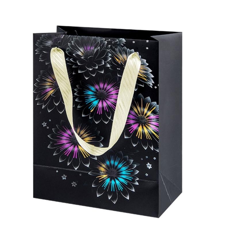 10 Штук Разноцветных Бумажных Пакетов Стильные Мешочки для Хранения Праздничных Подарков Ручной Работы Разноцветный Подарочный Пакет с Ручками