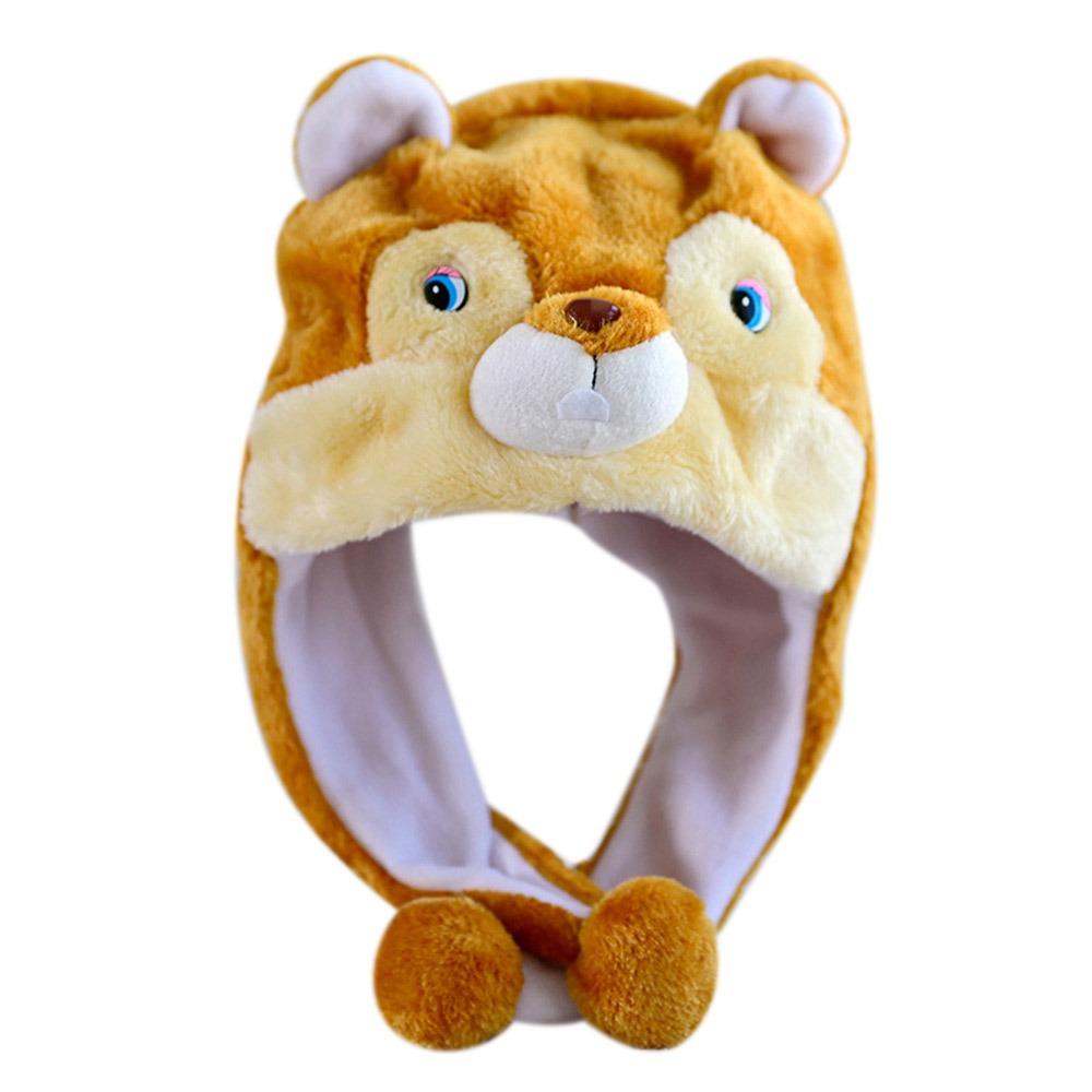 Animal Plush Moving Hat Cartoon Movable Ears Airbag Cap Animal Hat Headgear Kids Adult Gifts