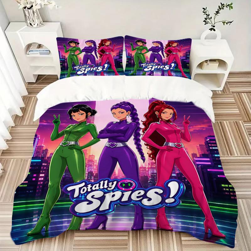 3pcs Spies City Night Bedding Set, Includes One Quilt Cover and Two Pillowcases, Bedroom and Guest Room Decoration. T72301101