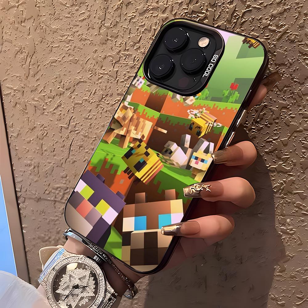 Игровой M-ine-c-crafts Чехол для телефона Для IPhone17 Air 16 15 14 Plus 13 12 11 Pro XS Max Серебристый Черный Бамперный Чехол