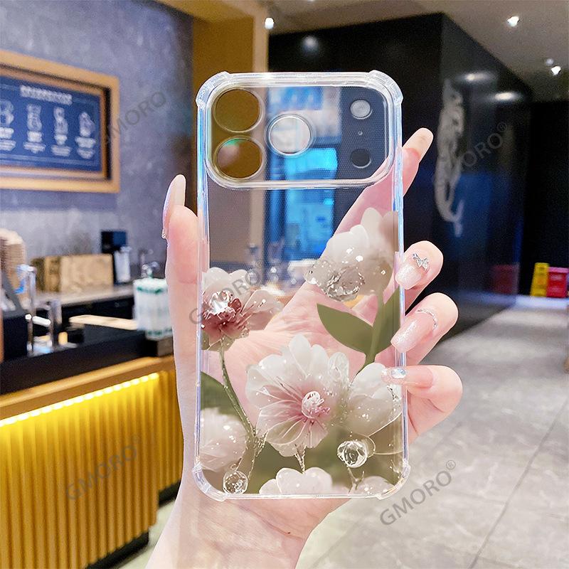 Розово-белый тюльпан Чехол для мобильного телефона Apple 11 Pro Ультратонкий с защитой четырех углов Прозрачный чехол iPhone 11 Мягкий чехол 11 Pro