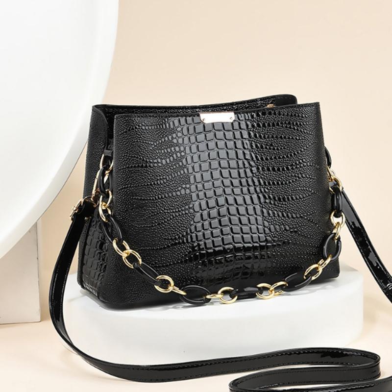 Yogodlns Женская большая сумка Дизайнерские роскошные сумки Крокодиловый узор Ведро Простая женская сумка через плечо