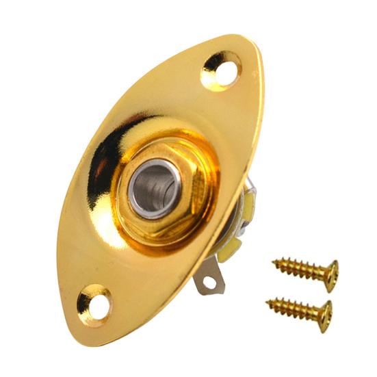 1/4" овальный входной разъем для электрогитары металлический выходной разъем пластина гнездо с винтами эллиптический кошачий глаз входной разъем гнездо для электрогитары бас