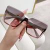 Half-frame Metal Sunglasses Fashion Slim Women's Sunglasses Anti-uv Glasses