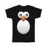 Penguin Face Closeup For Penguins Lover Cute Funny Art Kids Child T Shirt