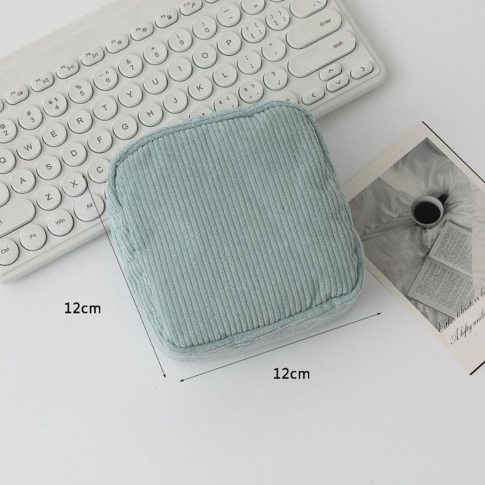 Mini Cosmetic Storage Pouch Corduroy Sanitary Napkins Organizer Ins Makeup Lipstick Bags