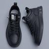 Men S Black Pu Leather Waterproof Casual Sports Sneakers