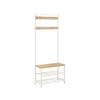 VASAGLE Coat Rack, Coat Stand with Shoe Storage Bench, Hall Tree with Shoe Rack, 3-in-1 Design, Steel Frame, for Hallway, Entrance, 32 x 70 x 175 cm