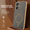 Phone Case For Xiaomi Redmi 13C 5G/13R 5G/Poco M6 5G Carbon Fiber Textured Electroplated TPU Back Cover