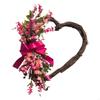 Heart Shaped Artificial Rose Flower Wreath Valentine's Heart Wreath Door Hanging Decoration for Door Wedding Backdrops