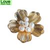Luxury Elegant Pearl Corsage Brooches For Women Vintage Court Gold Color Exquisite Flower Brooch Lady Corsage Accessories