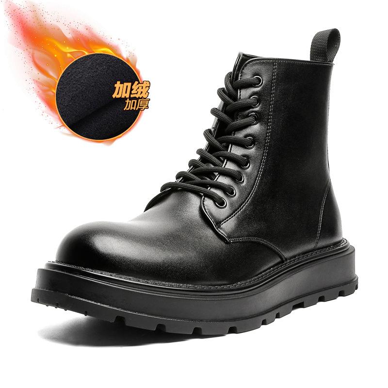Ботинки Мартин мужские в британском стиле новые универсальные кожаные ботинки на высокой платформе средней высоты, рабочие ботинки 22727-R