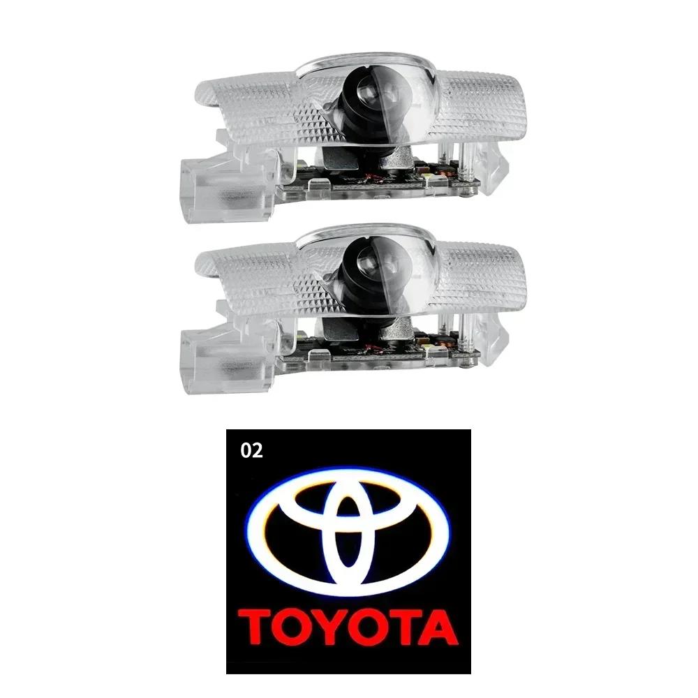 Toyota 2026 New Hub Caps 2PCS Car LED Welcome Lamp with Toyota Logo Door Ghost Shadow Light Laser Projector Car Sticker