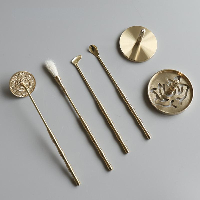 Набор для благовоний из чистой меди Сделай сам Ручной Вводный Прикосновение Туо Порошок для благовоний Печать для благовоний Принадлежности для благовоний Инструмент