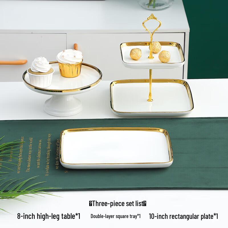 Nordic Ceramic Rectangular Dessert Display Stand