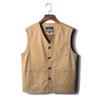 Extra Large Collarless Cotton Vest with Multiple Pockets for Spring/Autumn Outdoor Workwear