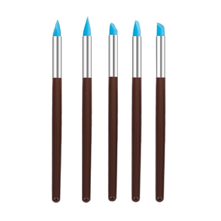 5Pcs Silicone Clay Sculpting Tool Modeling Dotting Tool Pottery Embossing Tool for Rock,Nail,Blending,Drawing,Modeling