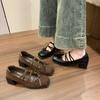 2025 French Single Shoes Women's Block Heel Beautiful High Heel Vintage Bow Mary Jane Shoes