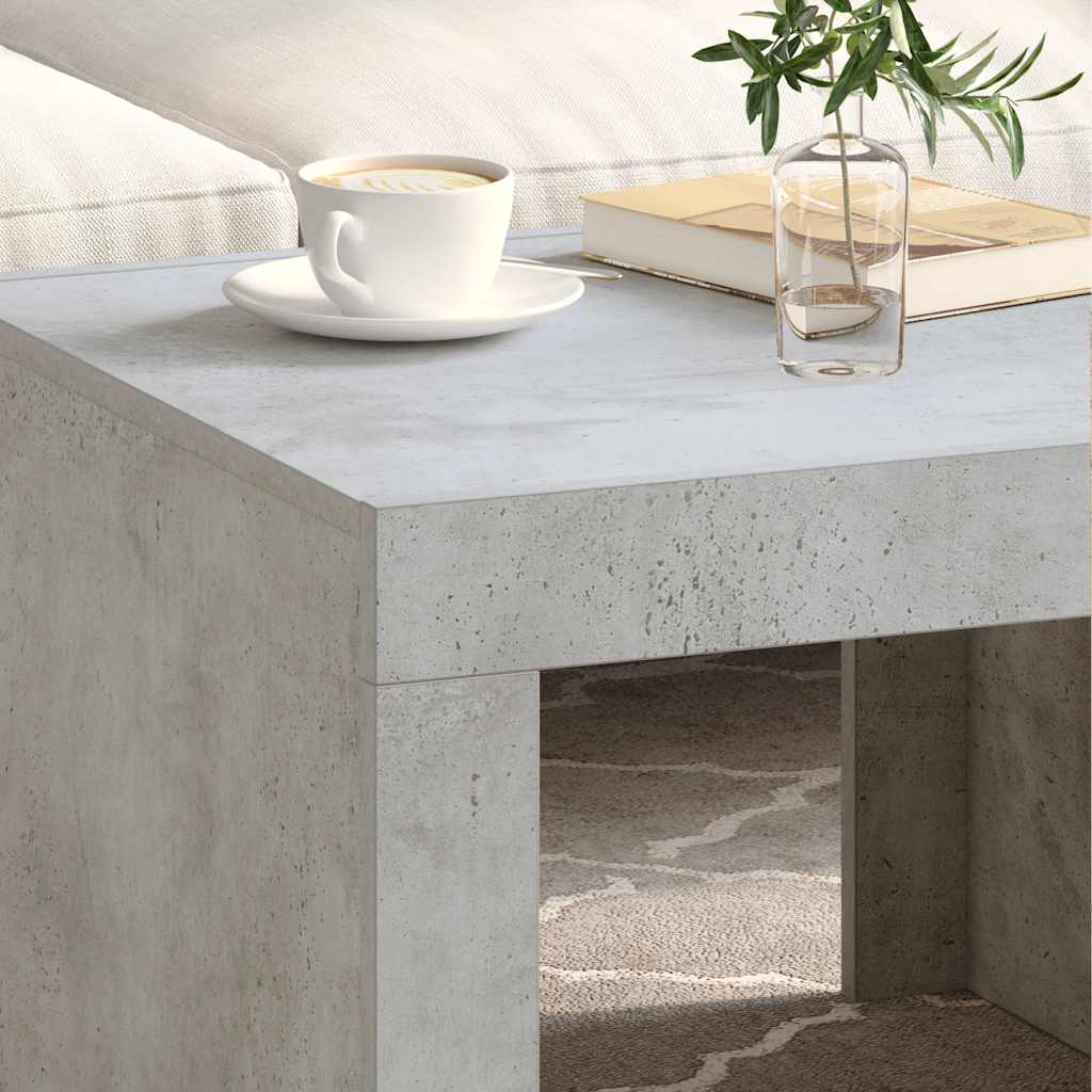 Coffee Table Concrete Grey 50x50x35 cm Wood Based Material
