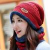 Мужской и женский зимний набор грелок для шеи A Зимняя вязаная короткая шапочка