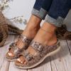 Women Double Buckle Wedge Heeled Sandals Female Summer New Clip Toe Platform Slippers Women Comfortable Thick Sole Flip Flops 43