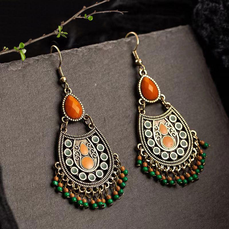 Bohemian Ethnic Tassel Earrings - Tribal Style for Holiday Travel Photography