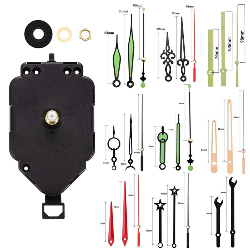 Черный маятниковый механизм часов с указателем часов/минут/секунд, детали настенных часов, комплект стрелок часов