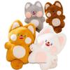 25 см Большая Кошка с Щечками Кукла Милый Стоящий Котенок Плюшевая Игрушка Набитая Застенливая Мордочка Котенок Детский Подарок для Детей
