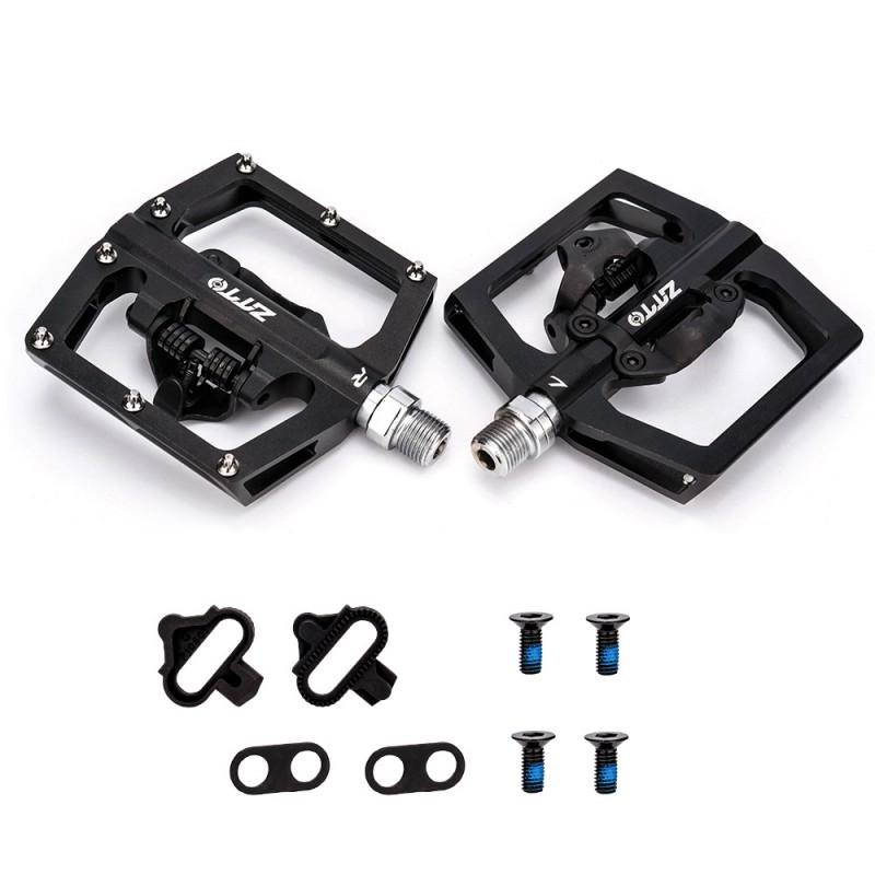 ZTTO Aluminum Bicycle Pedals SPD Clipless To Platform Convertible MTB Mountain Bike Pedal STPD15 Black