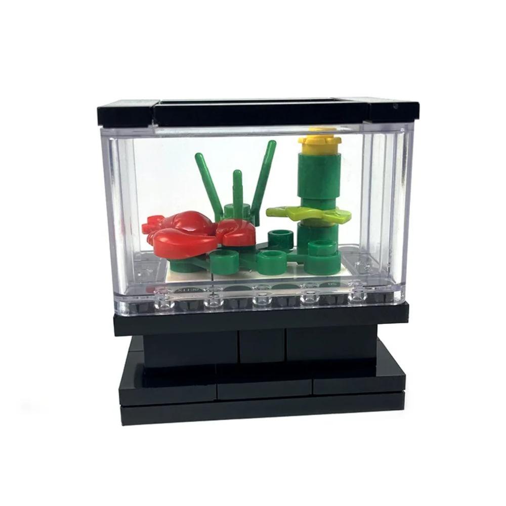 MOC City House Building Block Kitchen Office Bedroom Piano Bed Sofa icebox Lamp Bookshelf Fish Tank Bricks Set Toys