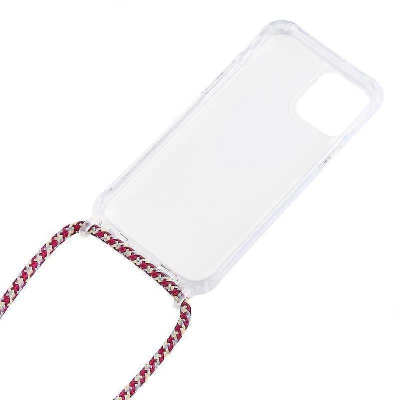 Cover case For Iphone 12 / 12 Pro Transparent Acrylic Airbag Shockpro Phone Protective Case With Lanyard(black Gold)