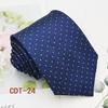 Handmade Men's 8cm Black Grey Striped Jacquard Silk Tie