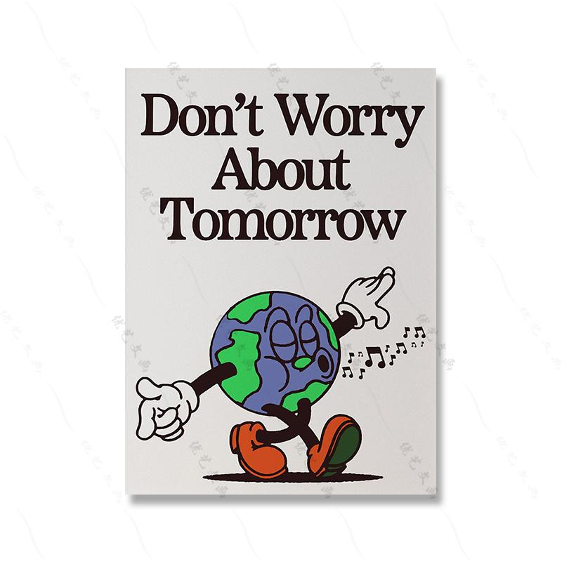 Cartoon Positive Quote Print Retro Art Poster Print Funny Character Abstract Emotions Canvas Painting Living Room Home Decor