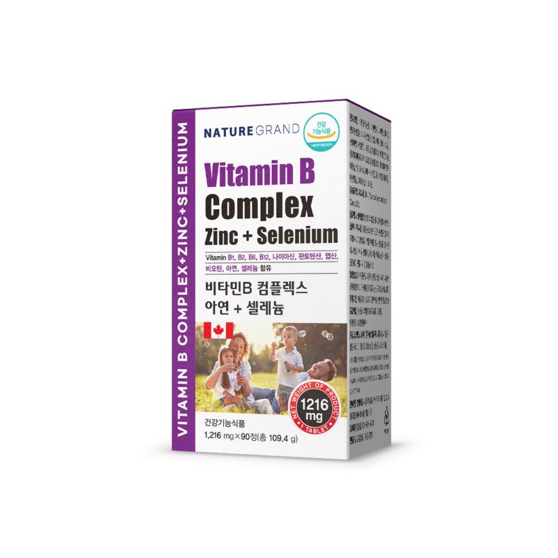 Nature Grand Vitamin B Complex Zinc Selenium Active 1216mg, 90 Tablets, 1 Unit